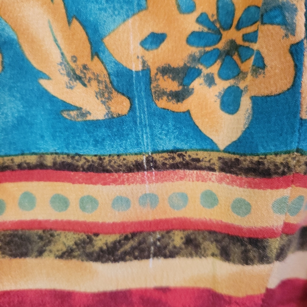 Vintage August Hale 100% Silk Printed Wrap Maxi Dress Size 12 Boho Resort - Picture 13 of 13